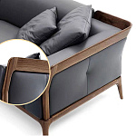 Диван двухместный c каркасом из массива дерева Double Sofa Made of Walnut Wood варинант исполнения - 2 | Loft Concept в Твери