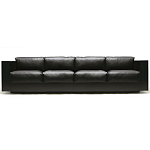 Дизайнерский кожаный диван черный Poltronova Saratoga Sofa варинант исполнения - 3 | Loft Concept в Твери