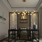 Люстра в виде золотой ветки с цветами и птичками Marvelous Garden варинант исполнения - 5 | Loft Concept в Твери