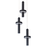 Каскадный светильник с 3-мя плафонами Flos Black Metal Acrylic Trio Hanging Lamp варинант исполнения - 2 | Loft Concept в Твери