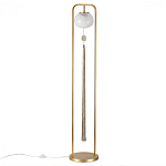 Торшер с шарообразным плафоном из белого стекла с подвеской из камня и длинной кисточкой Agatelle варинант исполнения - 1 | Loft Concept в Твери