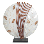 Настольная лампа из перламутра и дерева на подставке Indonesian Petal варинант исполнения - 2 | Loft Concept в Твери