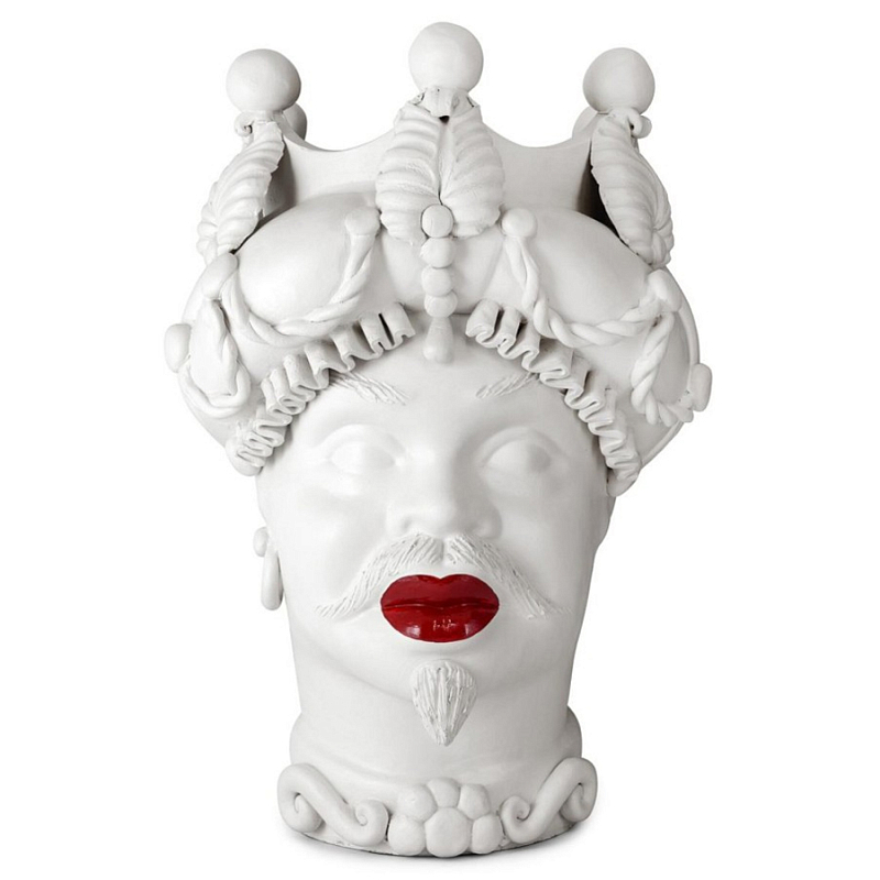 Ваза Vase Moro Man Baroque Matt Lipstick Белый Красный Ваза Vase Moro Man Baroque Matt Lipstick Белый Красный в Твери | Loft Concept