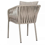 Стул серо-бежевый с декоративным плетением на спинке и подлокотниках Chair Weave варинант исполнения - 5 | Loft Concept в Твери