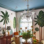 Обои с вышивкой ручной работы Mughal Trees Original colourway on linen варинант исполнения - 6 | Loft Concept в Твери