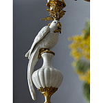 Подсвечник белый Попугай из фарфора с бронзовыми элементами Eden Garden варинант исполнения - 6 | Loft Concept в Твери