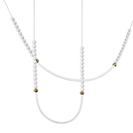 Подвесной светильник с 3-мя изогнутыми плафонами и белыми декоративными шариками PEARLS Suspension варинант исполнения - 1 | Loft Concept в Твери