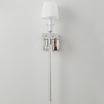 Бра с белым текстильным абажуром и хрустальными подвесками с декоративной кисточкой Lustre Reverie варинант исполнения - 7 | Loft Concept в Твери