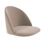 Барный стул со спинкой и металлической подставкой на 4-х деревянных ножках Бежевый Велюр Vendramin Chair варинант исполнения - 2 | Loft Concept в Твери