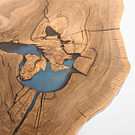 Кофейный стол со столешницей из орехового дерева и эпоксидной смолы Clem Coffee Table варинант исполнения - 2 | Loft Concept в Твери