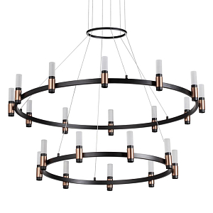 Люстра подвесная с двумя круглыми ярусами и цилиндрическими плафонами Arnaut Light