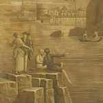 Обои ручная роспись Views of Italy Sepia варинант исполнения - 1 | Loft Concept в Твери