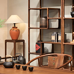 Стеллаж деревянный с полками для хранения Moon Walnut Furniture варинант исполнения - 4 | Loft Concept в Твери