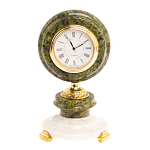 Часы настольные бронзовые из натуральных камней Мрамор и Змеевик Stone Clock варинант исполнения - 10 | Loft Concept в Твери