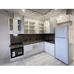 Угловой кухонный гарнитур белый и столешница под мрамор Gene Kitchen Set варинант исполнения - 6 | Loft Concept в Твери