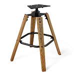 Барный стул со спинкой и мягкой обивкой с ромбами на 4-х деревянных ножках Бежевый Велюр Ava Charm варинант исполнения - 5 | Loft Concept в Твери