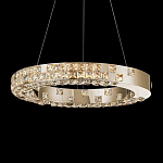 Люстра золотая в форме кольца с мозаичным хрустальным оформлением Sparks of Crystal варинант исполнения - 2 | Loft Concept в Твери