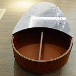 Дизайнерский журнальный стол овальной формы с открывающейся столешницей Caleb Coffee Table варинант исполнения - 1 | Loft Concept в Твери