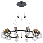 Кольцевая люстра с круглыми стеклянными плафонами в виде колец Olympe Glass Chandelier варинант исполнения - 3 | Loft Concept в Твери