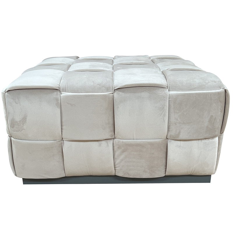 Пуф плетеный велюровый светло-бежевый  Soft Wicker Pouf Бежевый в Твери | Loft Concept 