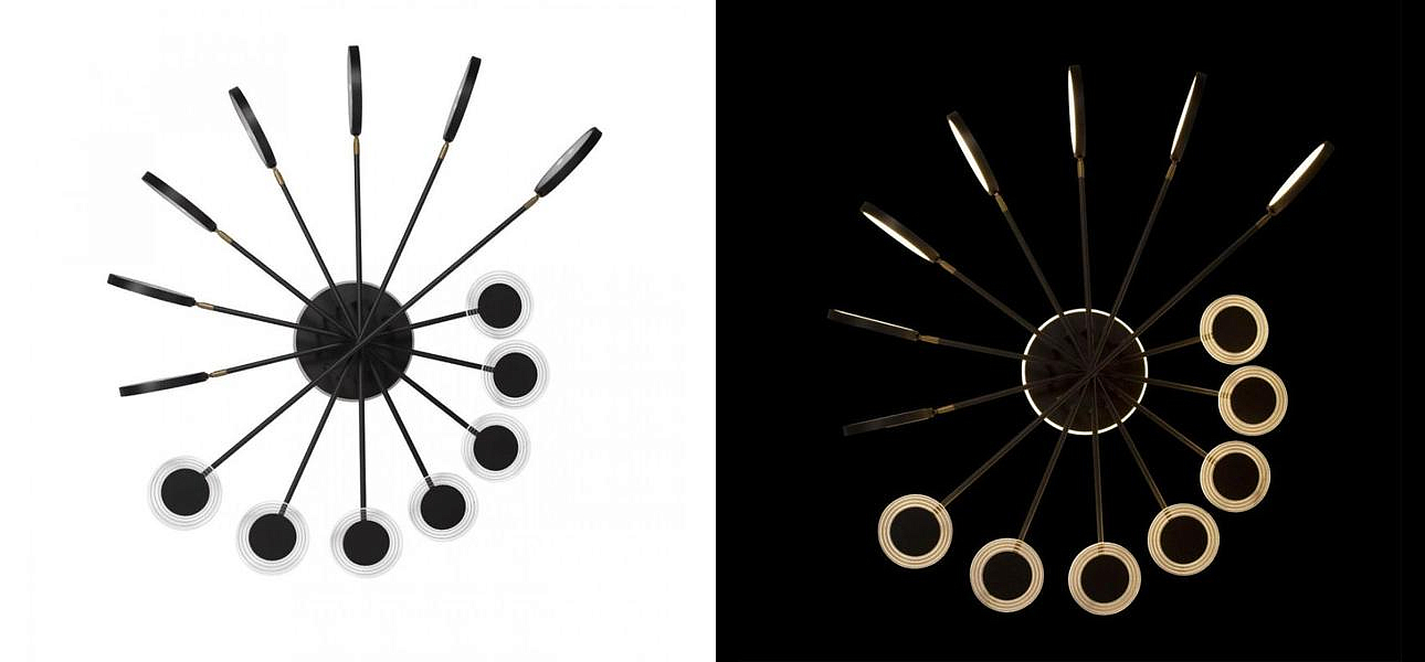 Люстра светодиодная BENDIK LIGHTING Black 14 плафонов Люстра светодиодная BENDIK LIGHTING Black 14 плафонов - Loft-Concept в Твери