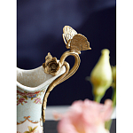 Кувшин с цветочным рисунком и бронзовой ручкой Blue Garden варинант исполнения - 3 | Loft Concept в Твери