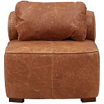 Кожаное модульное кресло коричневое без подлокотников с подушкой Coul Leather Modular Armchair варинант исполнения - 2 | Loft Concept в Твери