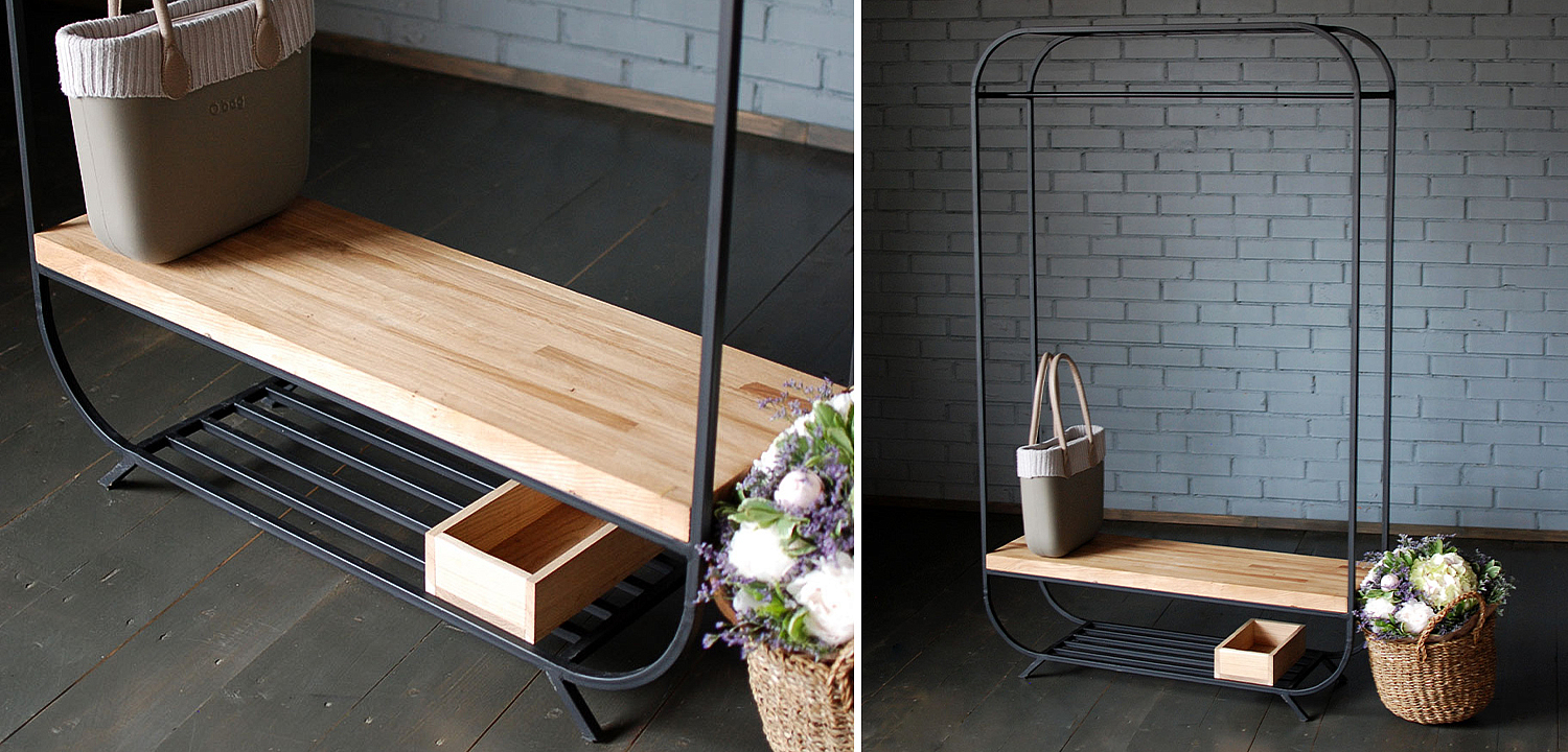 Рейл Cade Industrial Metal Rust Clothes Rail Рейл Cade Industrial Metal Rust Clothes Rail - Loft-Concept в Твери