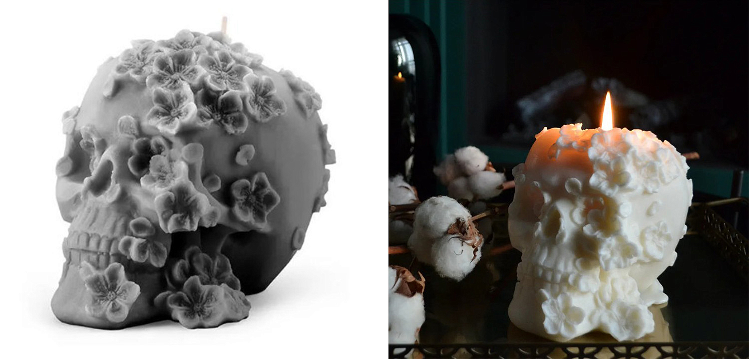 Свеча Gray Flowers Skull Свеча Gray Flowers Skull - Loft-Concept в Твери