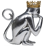 Статуэтка обезьяна в короне серебряная Golden Monkey варинант исполнения - 2 | Loft Concept в Твери