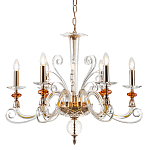 Люстра с 6-ю лампочками и изогнутыми прозрачными элементами из стекла Twisted Glass Candles Chandelier варинант исполнения - 1 | Loft Concept в Твери