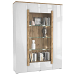 Шкаф-витрина с белым глянцевым фасадом 4-х дверная Grace of Furniture варинант исполнения - 1 | Loft Concept в Твери