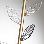 Бра с золотистой вертикальной трубкой и декоративными прозрачными листьями из стекла Sylva  варинант исполнения - 6 | Loft Concept в Твери