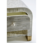 Тумбочка прикроватная с ящиком Tofino White Bone Inlay  Bedside Cabinet   варинант исполнения - 2 | Loft Concept в Твери