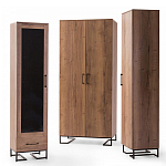 Шкаф-витрина в стиле лофт с чёрной стеклянной дверью Urban Style Space 2 варинант исполнения - 4 | Loft Concept в Твери