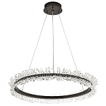 Кольцевая люстра с хрустальным декором Rowan Crystal Ring Horizontal Black Chandelier варинант исполнения - 2 | Loft Concept в Твери