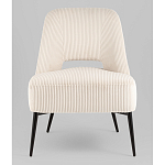 Кресло лаунж Бостон велюр рельефный молочный на черных ножках варинант исполнения - 4 | Loft Concept в Твери