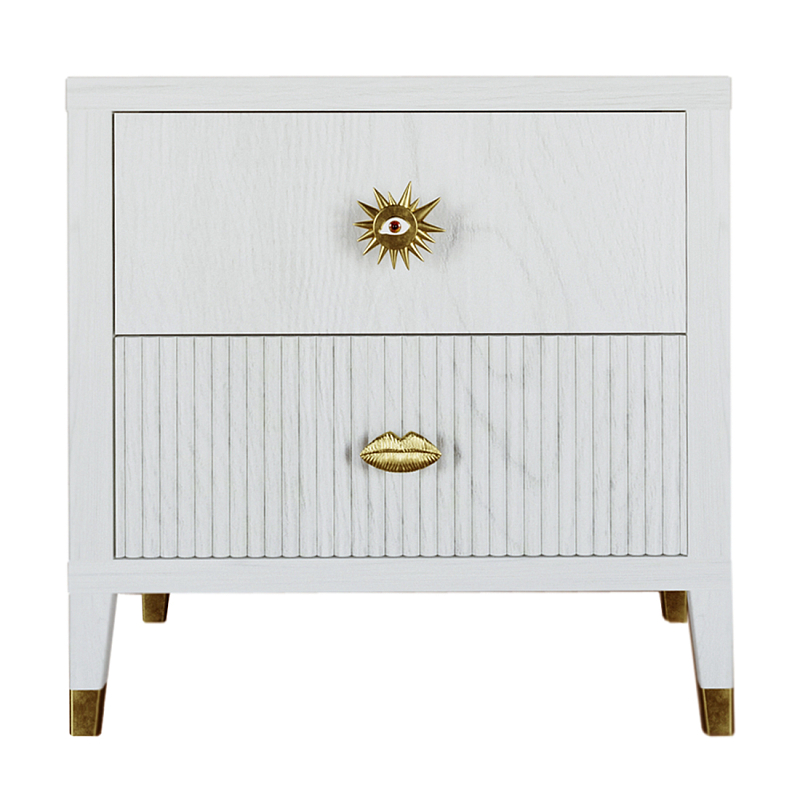 Тумба прикроватная с двумя ящиками Elsa Dreams White Белый в Твери | Loft Concept 