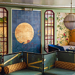 Обои ручная роспись Tsukimi Original colourway on gilded silk with antiquing варинант исполнения - 1 | Loft Concept в Твери