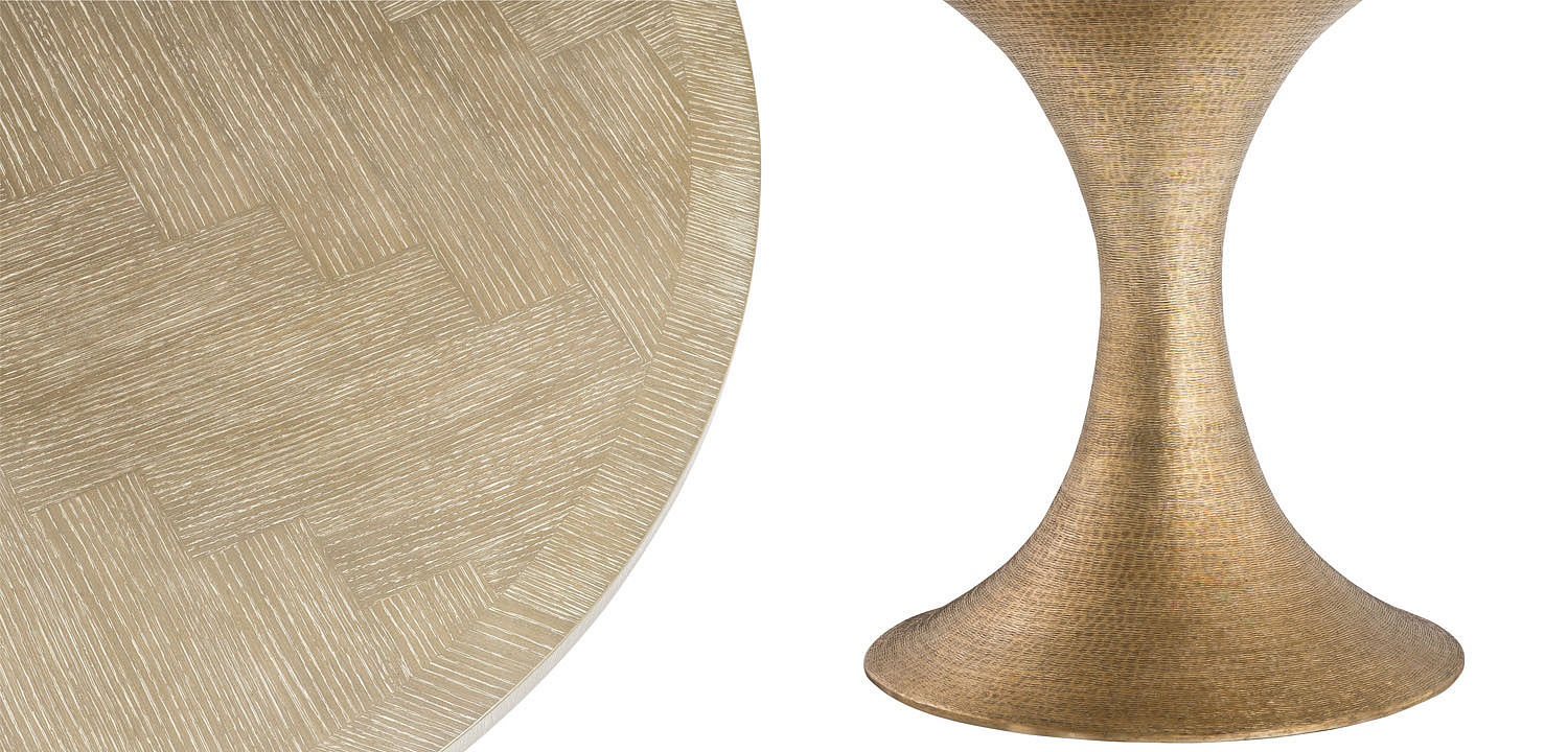 Обеденный стол Eichholtz DINING TABLE MELCHIOR ROUND brass Обеденный стол Eichholtz DINING TABLE MELCHIOR ROUND brass - Loft-Concept в Твери