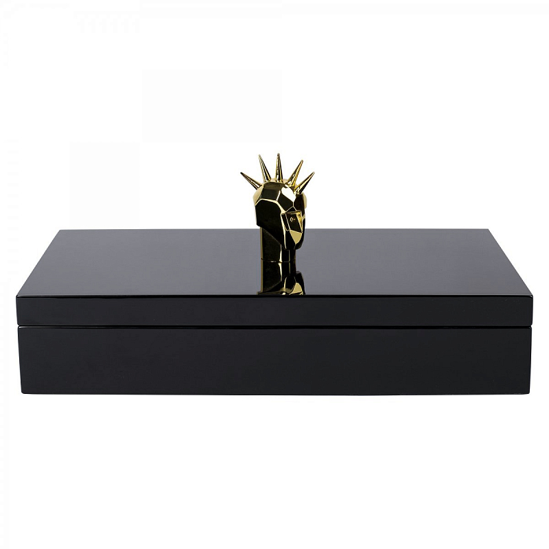 Шкатулка HEAD TRIP SCULPTURE BOX Черный Глянцевое золото Шкатулка HEAD TRIP SCULPTURE BOX Черный Глянцевое золото в Твери | Loft Concept