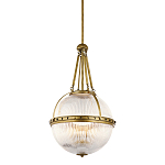 Подвесной светильник с рифленым стеклянным плафоном в форме шара Kichler варинант исполнения - 1 | Loft Concept в Твери