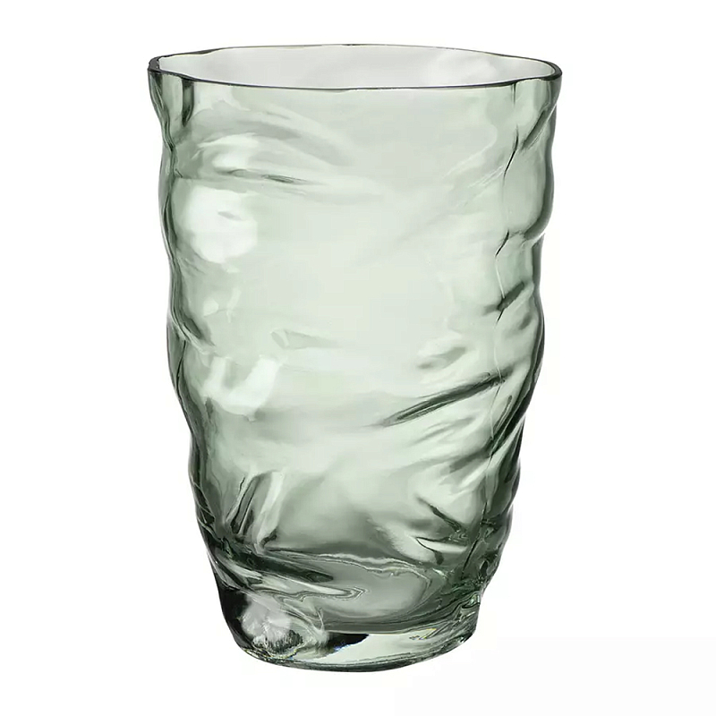 Ваза стеклянная фактурная Crumpled Vase 20 см Зеленый Серый Ваза стеклянная фактурная Crumpled Vase 20 см Зеленый Серый в Твери | Loft Concept