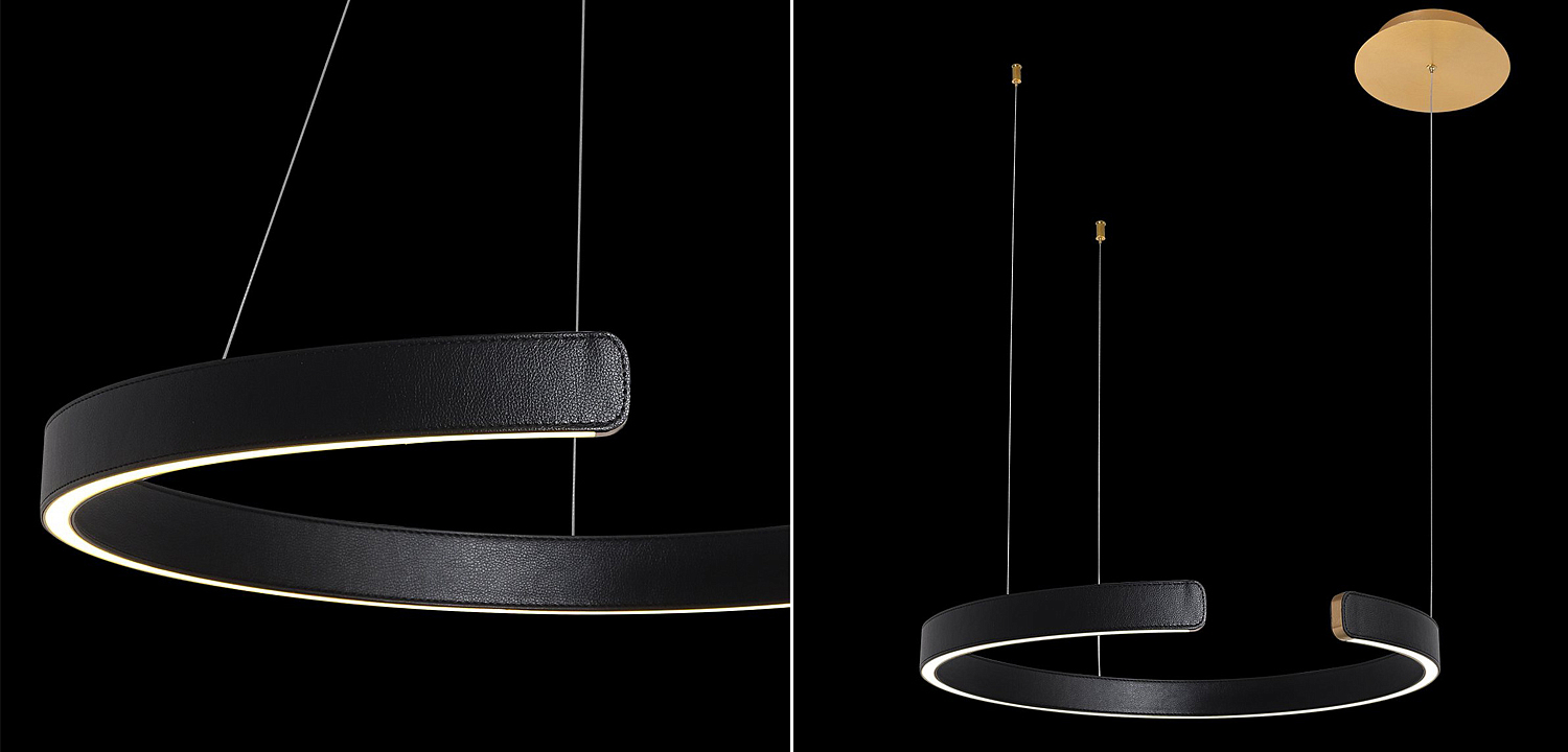 Подвесной светильник Half Ring black leather 60 Подвесной светильник Half Ring black leather 60 - Loft-Concept в Твери