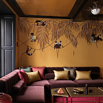 Обои с вышивкой ручной работы Étienne Original colourway on wool sateen варинант исполнения - 2 | Loft Concept в Твери