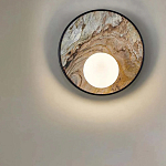 Бра круглое с каменным диском в металлической раме Sandstone Painting варинант исполнения - 4 | Loft Concept в Твери