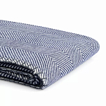 Плед из шерсти мериноса темно-синего цвета 130×180 см Indigo Waves варинант исполнения - 3 | Loft Concept в Твери