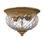 Потолочный светильник цвета латунь с прозрачным рифленым плафоном в форме чаши Hinkley варинант исполнения - 5 | Loft Concept в Твери