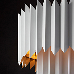 Люстра белая с гофрированным двойным абажуром Corrugated Double Lampshade варинант исполнения - 4 | Loft Concept в Твери