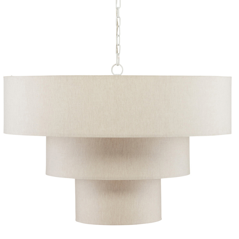 Люстра круглая трехъярусная с тканевыми абажурами Light Soft Glow Белый Люстра круглая трехъярусная с тканевыми абажурами Light Soft Glow Белый в Твери | Loft Concept